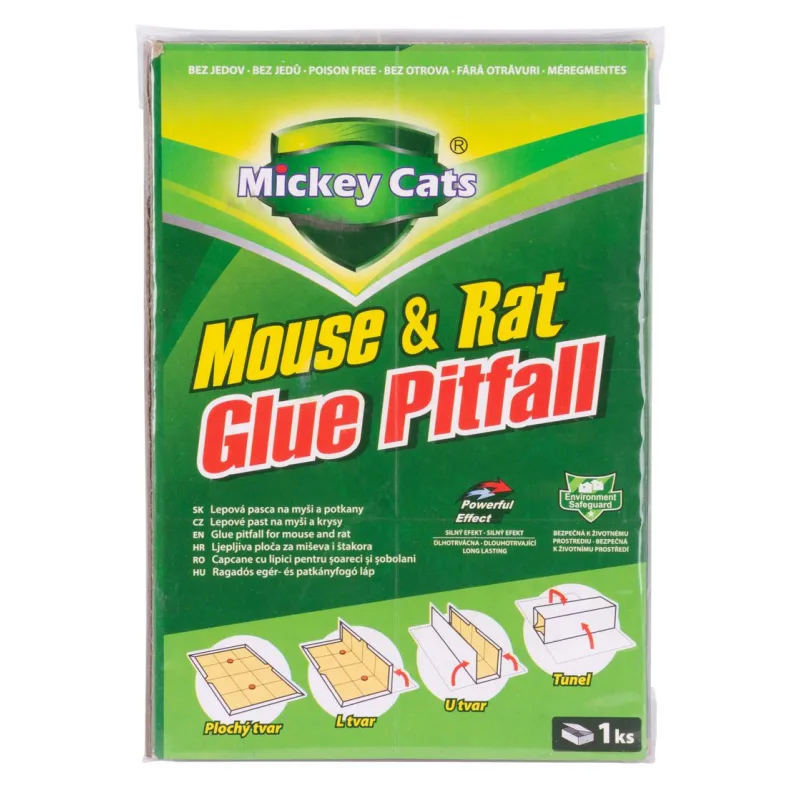 Doska Mickey Cats, 19x13 cm, lepová na myši a potkany, Poison-Free