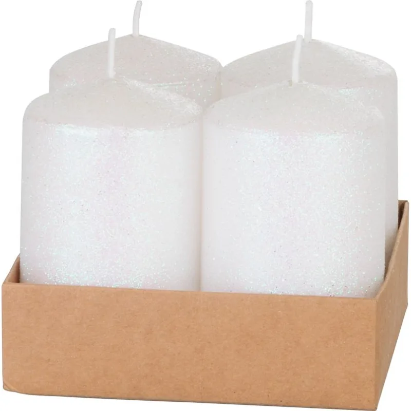 MagicHome Sviečka sada 4 ks jednoduché svietenie 3,8x5 cm