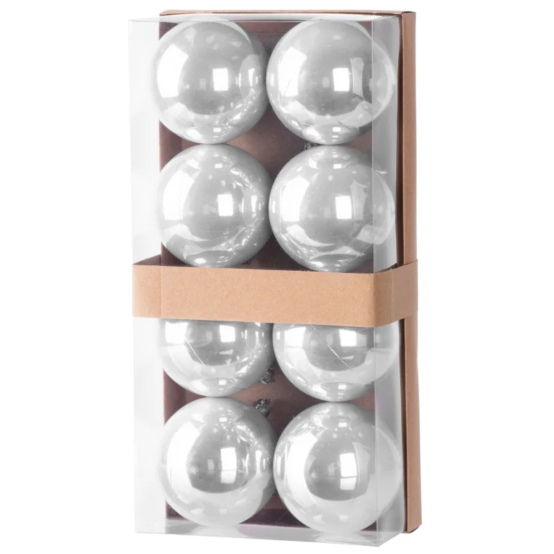 MagicHome Gule 8 ks strieborné na vianočný stromček 7 cm