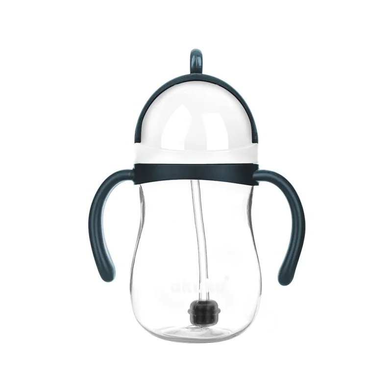 Akuku Kúzelná fľaška so slamkou a závažím 280 ml biela