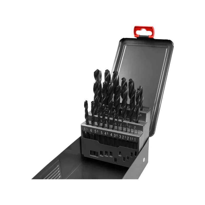 Extol Premium Vrtáky do kovu, HSS, DIN338, 19-dielna sada, pr. 1-10mm/0,5mm, kovové puzdro