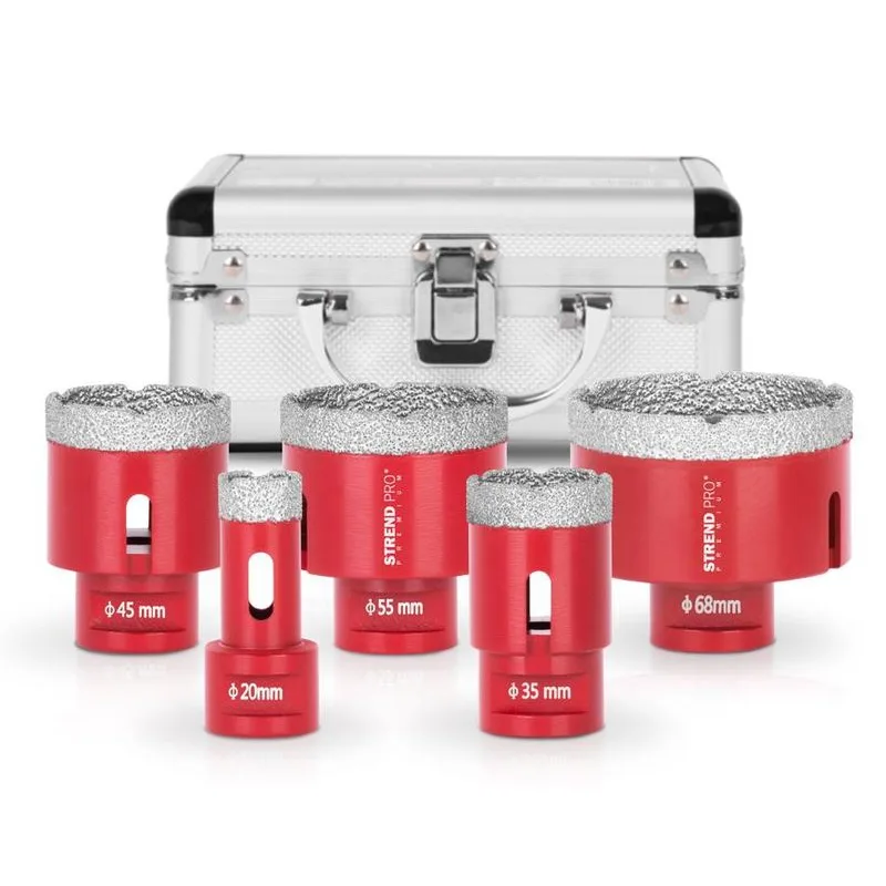 Sada vyrezávačov Strend Pro Premium, DCB11S5, 20-35-45-55-72 mm, M14, diamant, korunky, professional