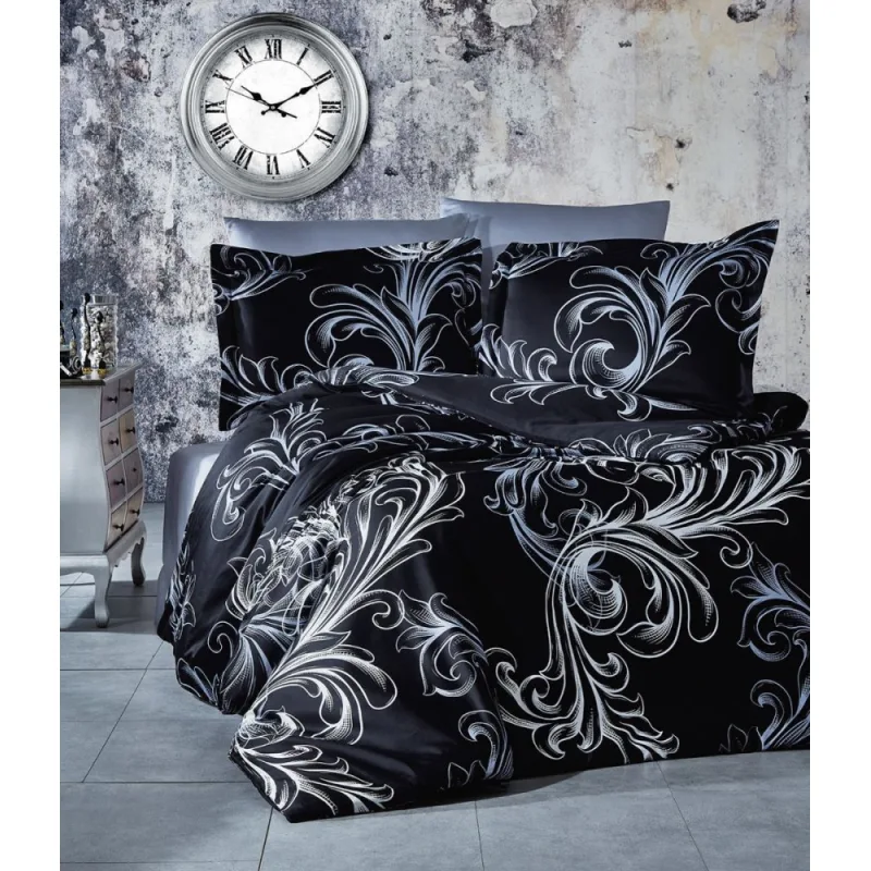 Brotex Obliečky Satén Exclusive Atlantis Black 220x240 2x70x90