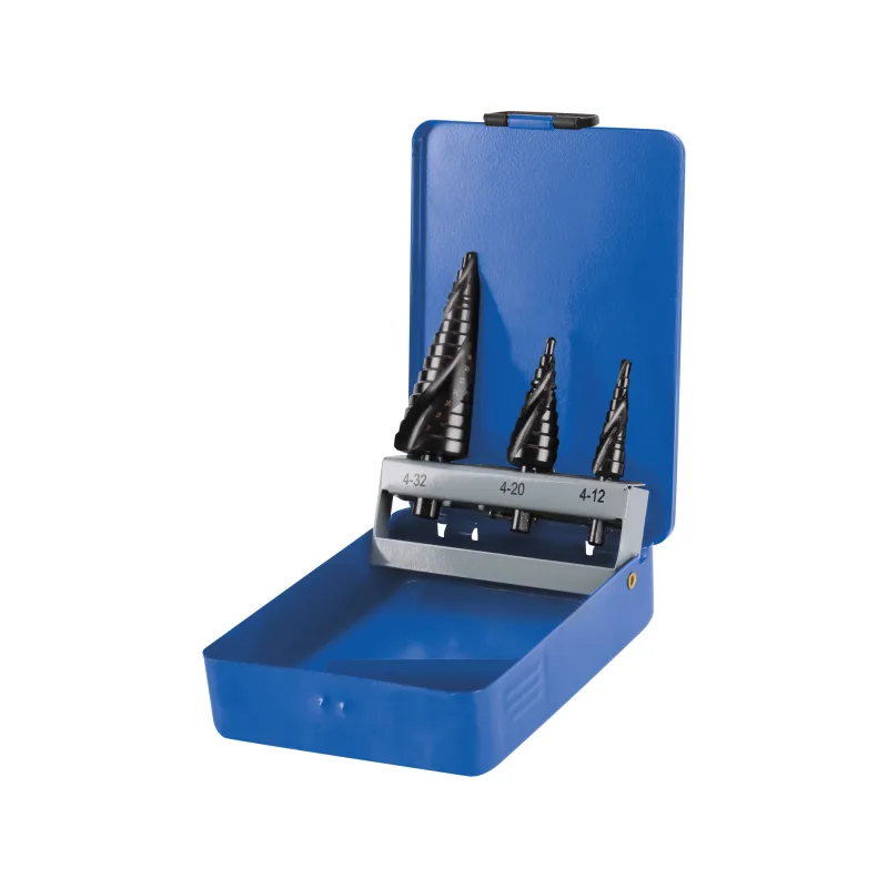 Extol Craft vrtáky stupňovité, sada 3ks, 4-12/1mm, 4-20/2mm, 4-32/2mm, s lamačem třísek a spirálovou