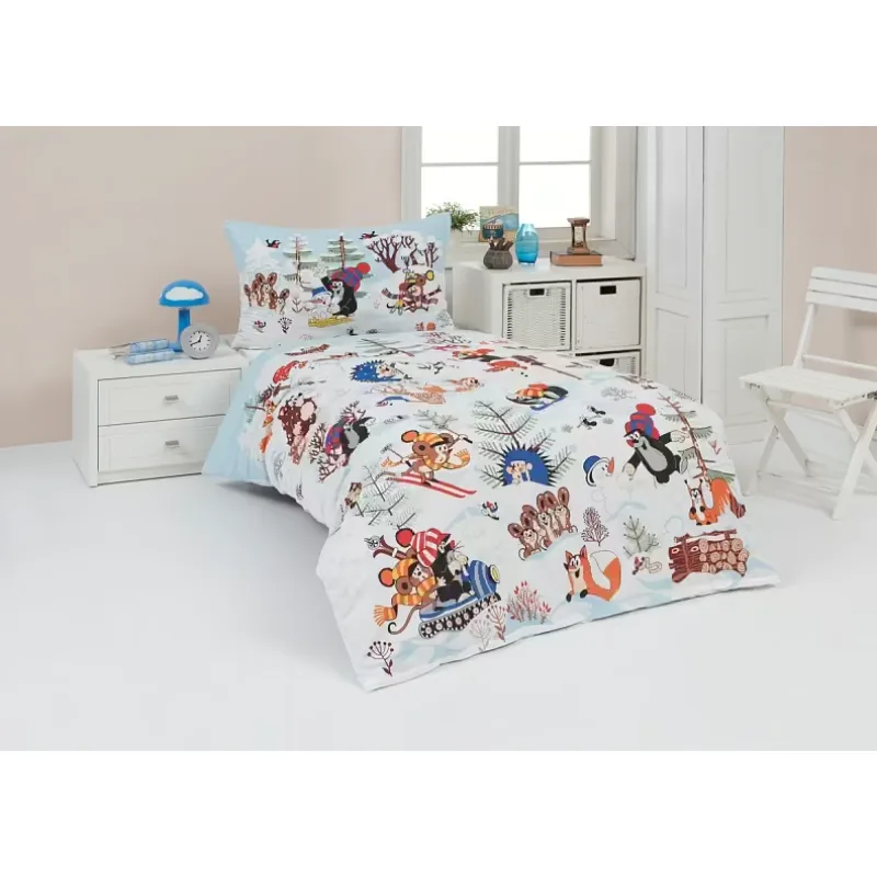 Matějovský obliečky Krtko a zima Bavlna de luxe 70x90 140x200