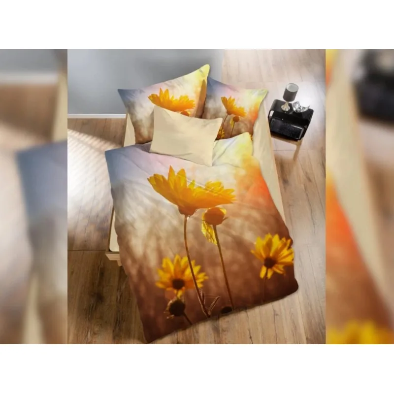 Brotex Moderní 3D obliečky Spring yellow 140x200 70x90