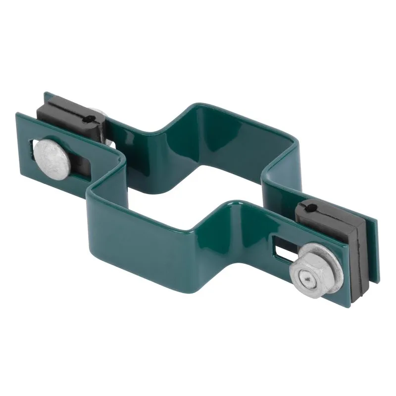 Objímka na hranatý stĺpik Strend Pro EUROSTANDARD, 60x40 mm, priebežná, zelená, Zn+PVC, RAL6005