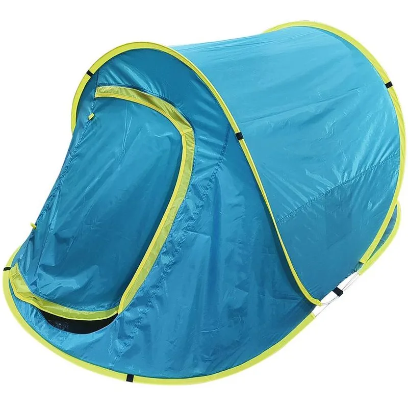 Stan Strend Pro, rozkladací, plážový, modro-žltý, 220x120x95 cm