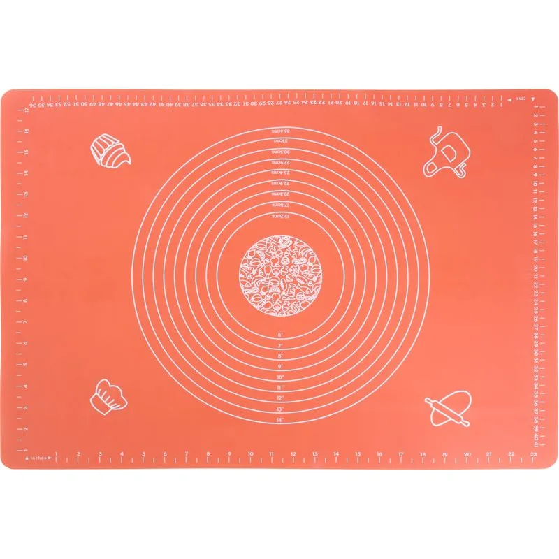 Podložka na cesto MagicHome, silikón, červená, 64x45 cm