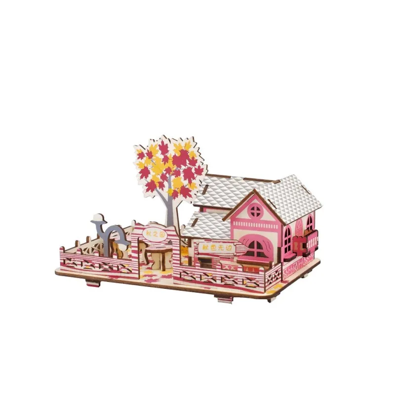 Woodcraft Drevené 3D puzzle Jesenný dom