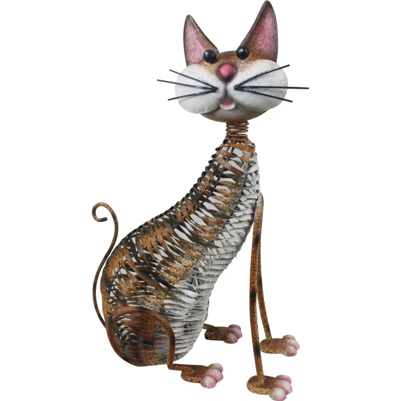 Záhradná dekorácia Mecco Mačka, plechová, 30,5x16x40,5 cm