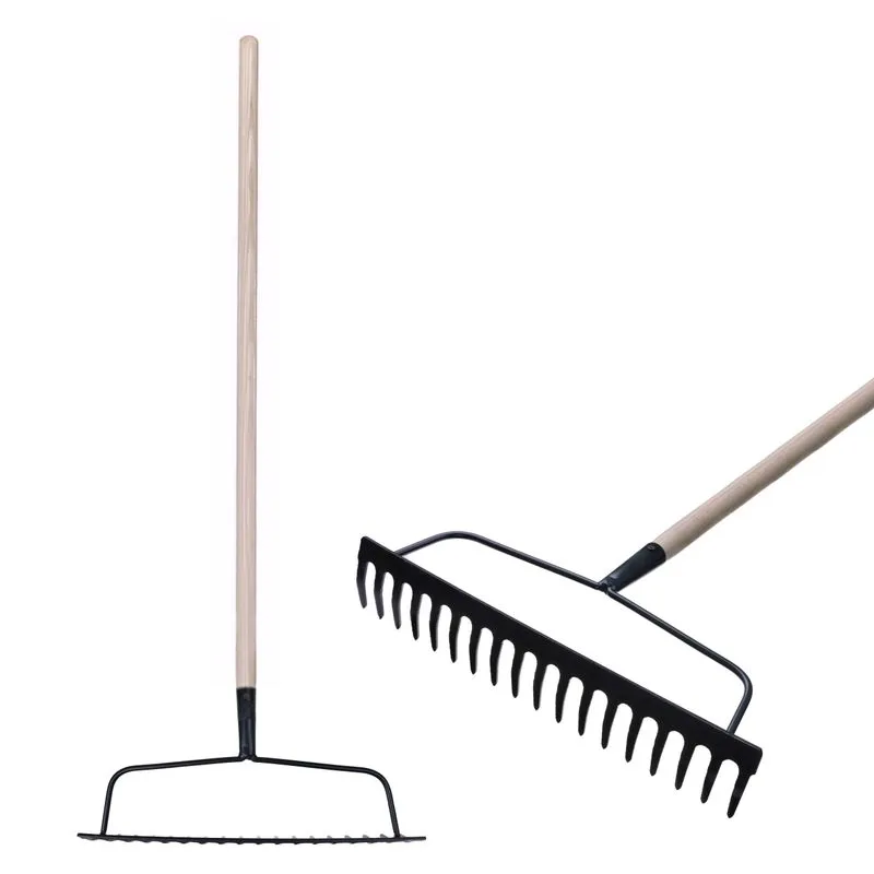 Hrable záhradné R101, 18-zubé, oceľové, drevená násada 160 cm