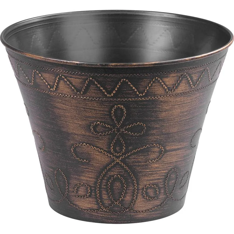 Zlatý kvetináč Strend Pro Flower, 24,5x19,3 cm, metalický efekt