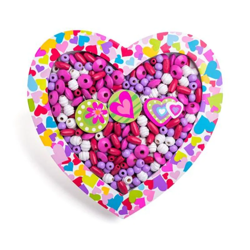 Woody Navliekacie koráliky - Srdce