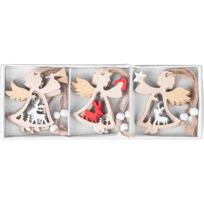 Závesná ozdoba Anjel, balenie 9 ks, 5,5x7,5 cm