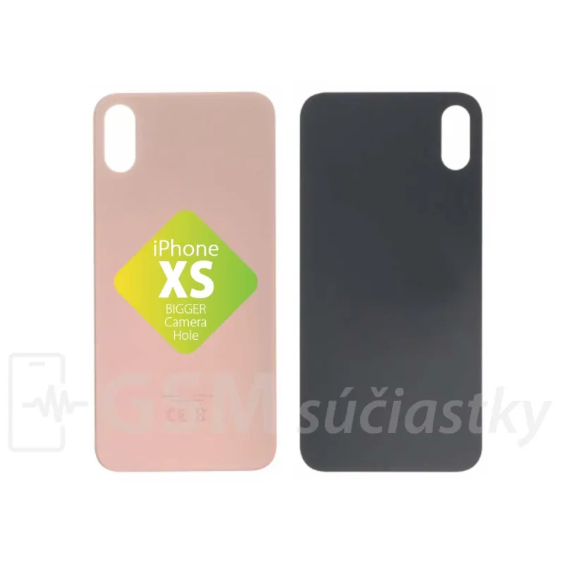 iPhone Xs - Zadné sklo housingu Gold