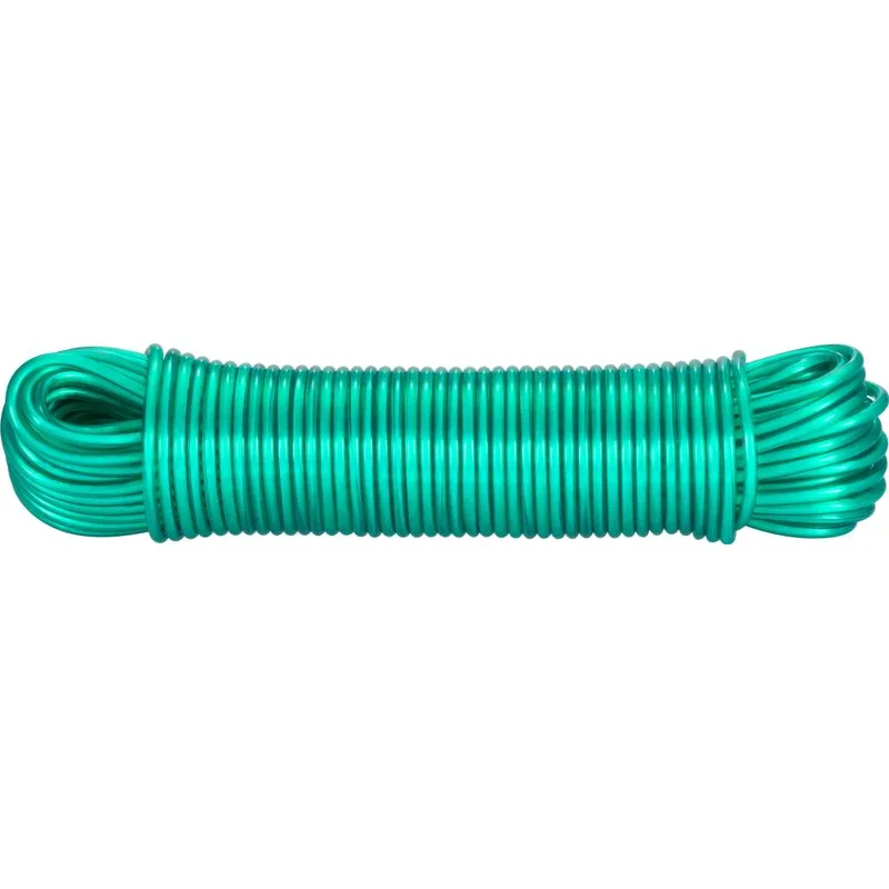 Šnúra na prádlo ROPE PVC WiCo, 30 m/4,5 mm, oceľové jadro, zelená