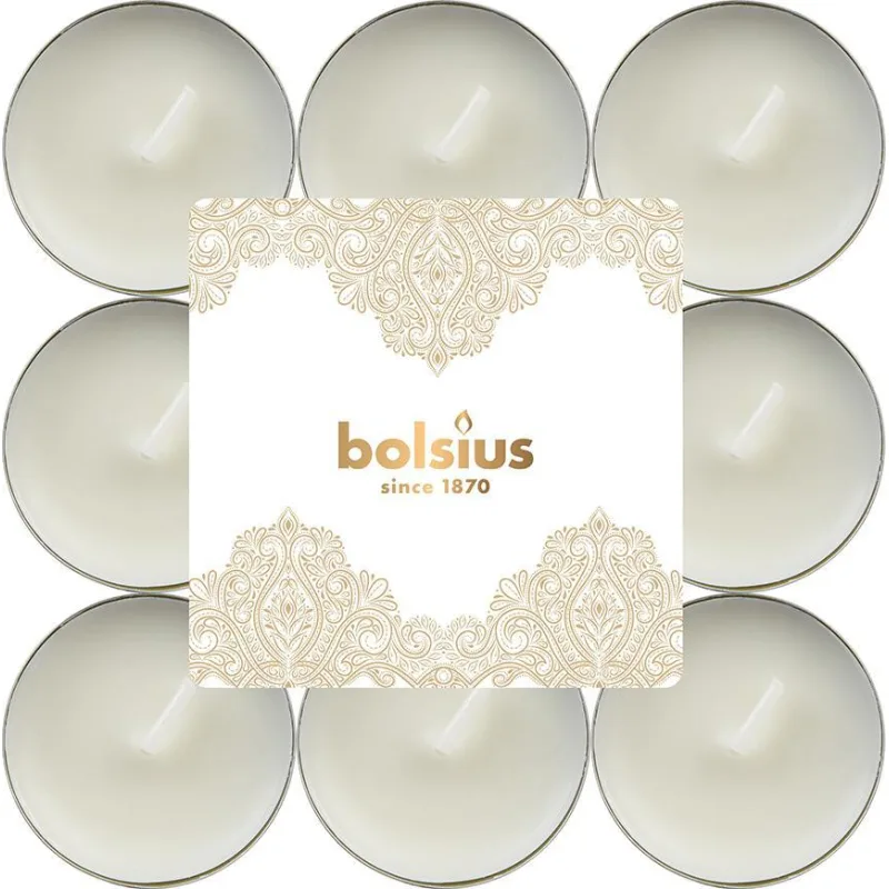Čajové sviečky Bolsius Scented Golden Lace, vanilka, vianočné, balenie 18 ks