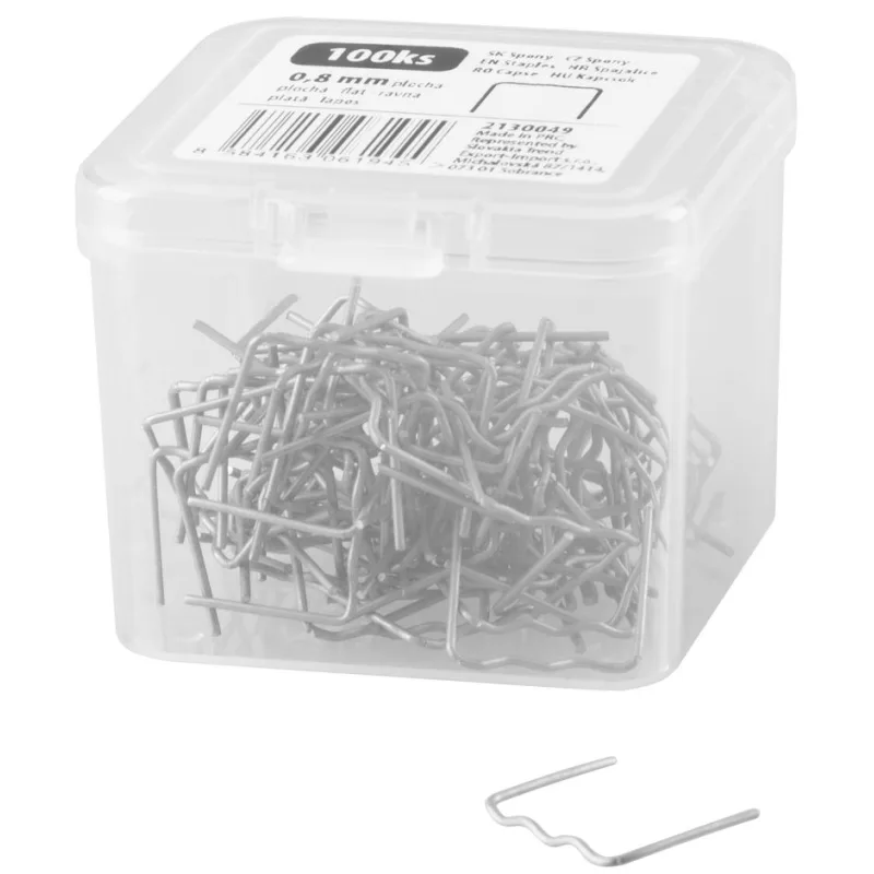 Spona pre pištoľ na zváranie plastov, plochá vlna, 0,8 mm, bal. 100 ks