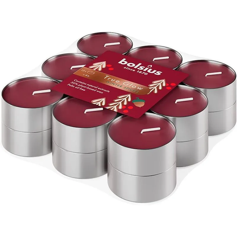 Vonné čajové sviečky Bolsius Starlight Zimné korenie, Vianoce, 18 ks