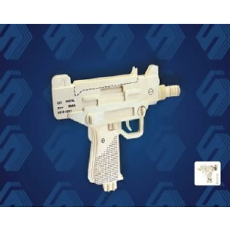 Woodcraft Drevené 3D puzzle Pištoľ UZI P118