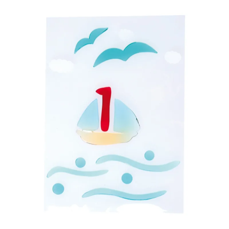 Dekoračné gélové samolepky Plachetnica 3 ks