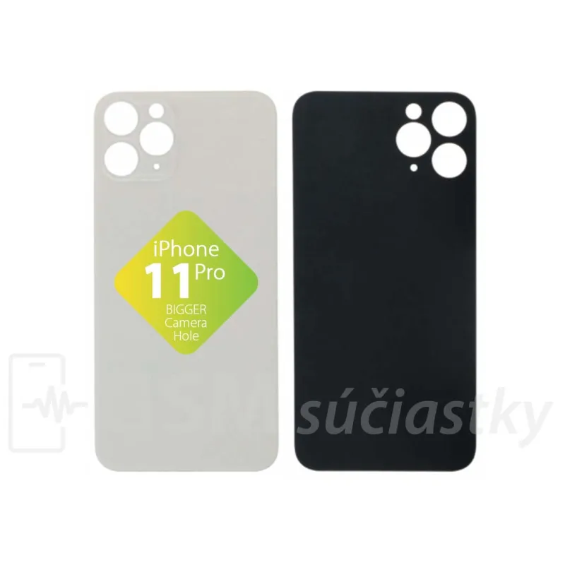 iPhone 11 Pro - Zadné sklo housingu Strieborné