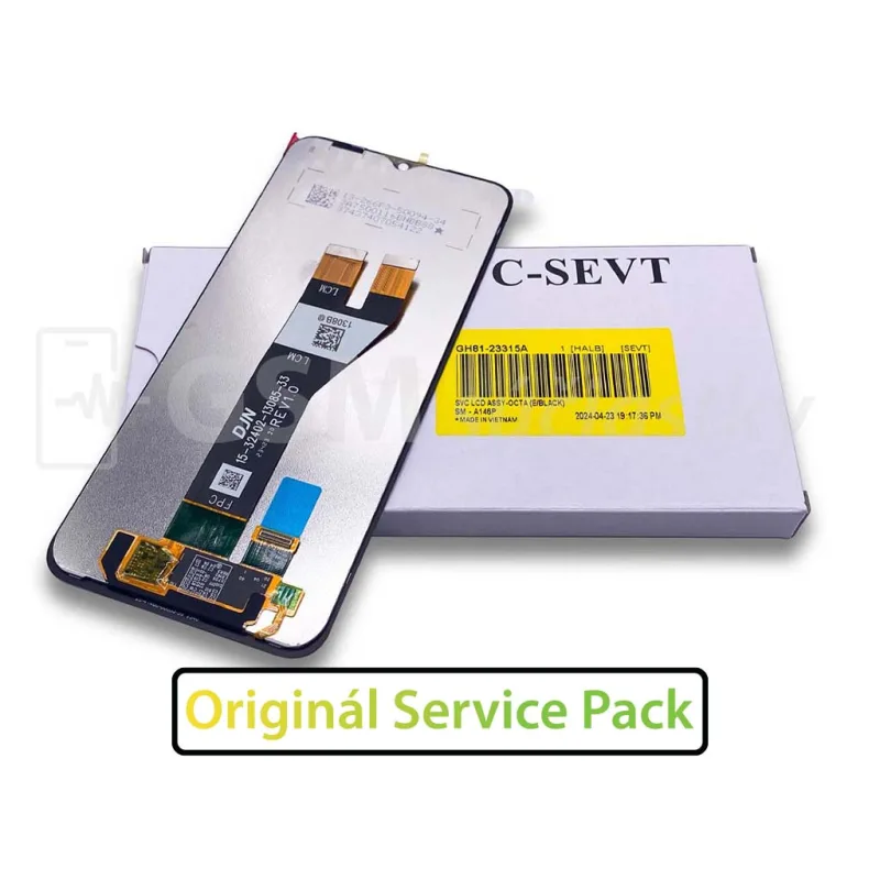 LCD Displej + Dotykové sklo Samsung Galaxy A14 Originál Service Pack Variant:: Čierna - bez rámiku