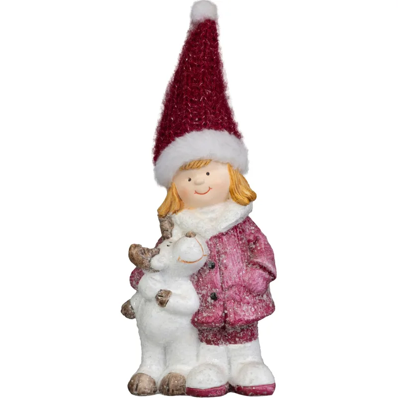 Vianočná dekorácia Dievča, 7.6x9.2x23 cm