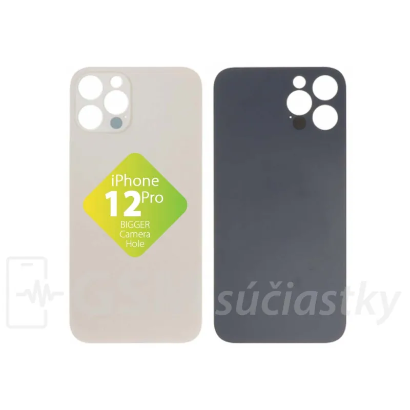 iPhone 12 Pro - Zadné sklo housingu Gold