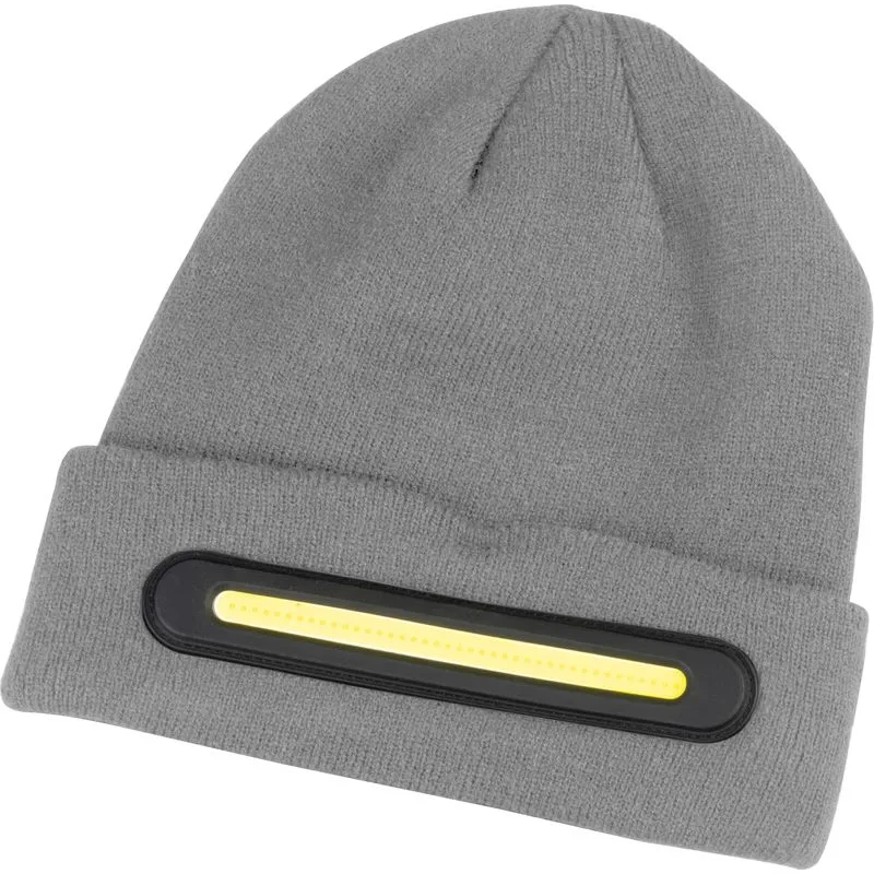Čiapka Strend Pro beanie, 40x LED, šedá, akrylové vlákna, 750 mAh batéria