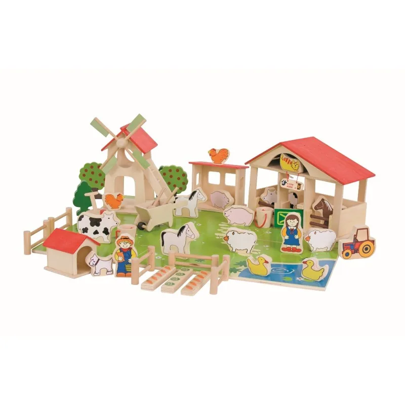 Bigjigs Toys Veľká drevená farma