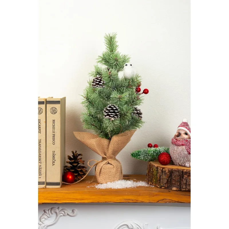 Vianočný stromček ozdobený, prírodný, 36 cm