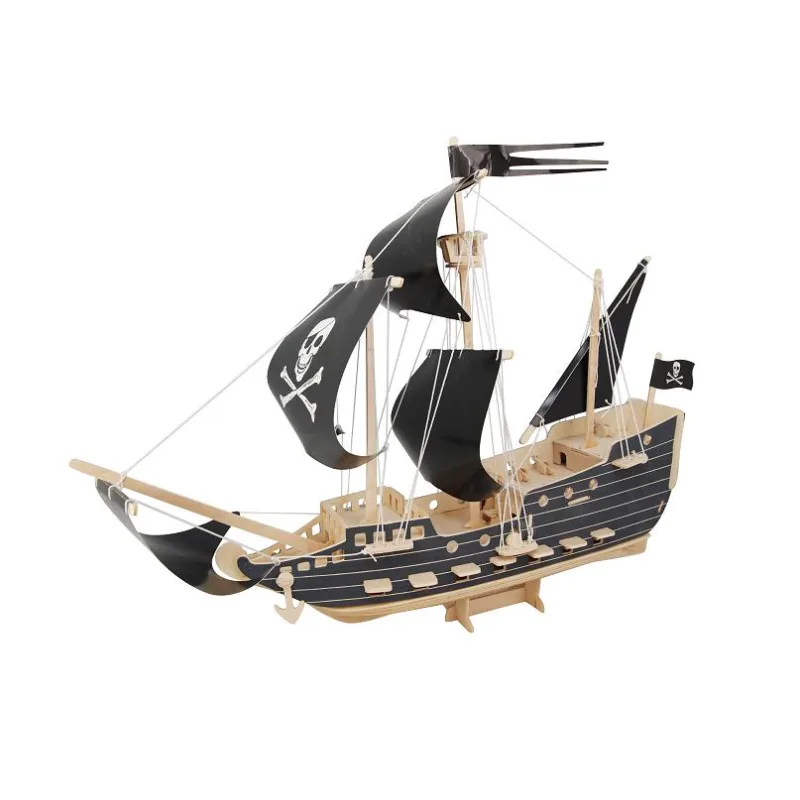Woodcraft Drevené 3D puzzle Pirátská loď čierna P217