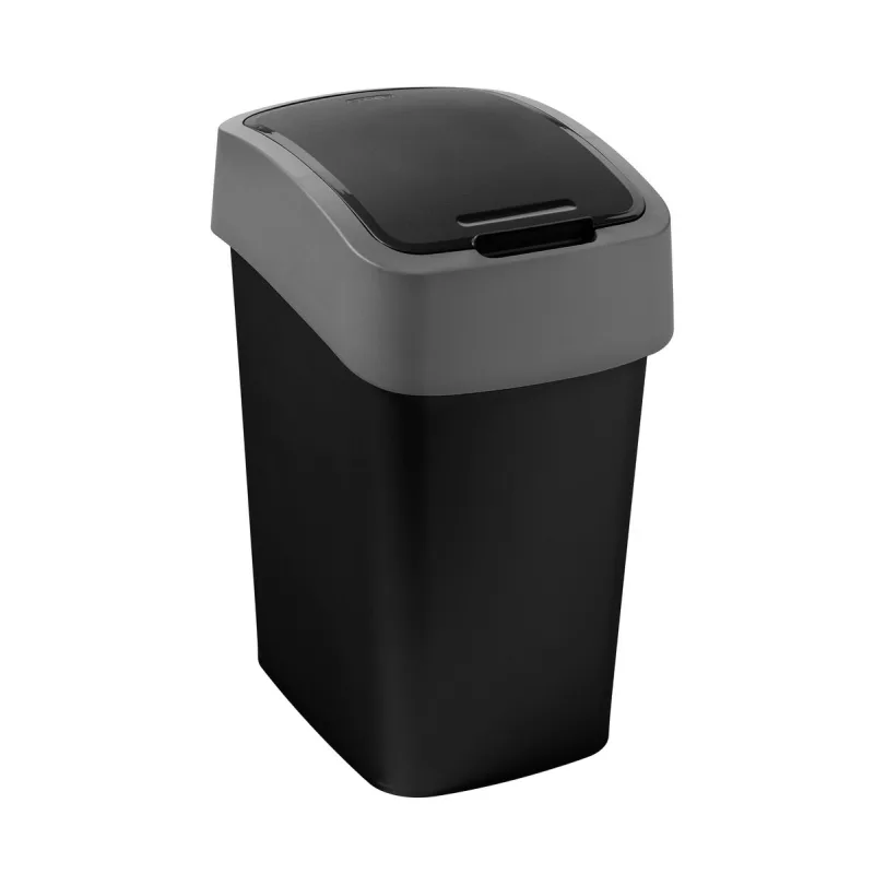 Kôš na odpad Curver PACIFIC FLIP BIN 45L, čierny/sivý