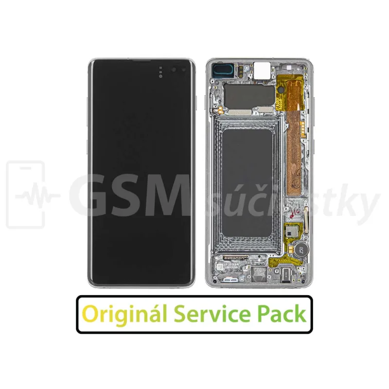 LCD Displej + Dotykové sklo + Rám Samsung Galaxy S10 Plus G975F - originál Farba: Čierna