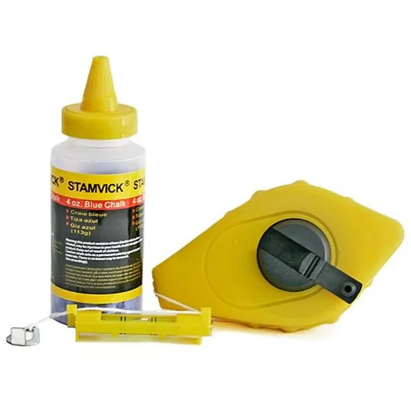 Murárska šnúra Strend Pro, 30 m, s navíjačom, púdrom a vodováhou