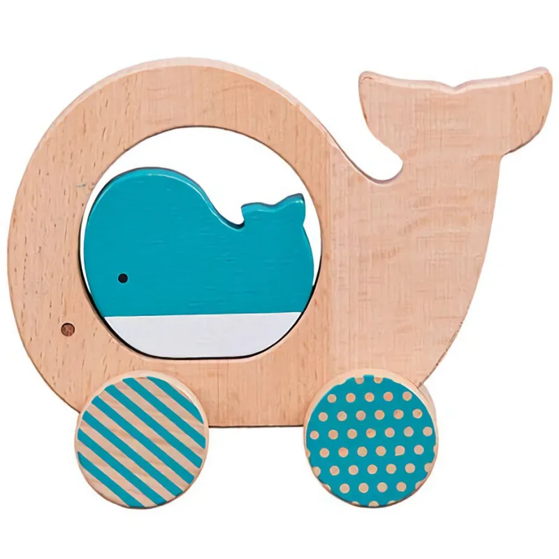 Petitcollage Veľryba a mláďa na kolieskach