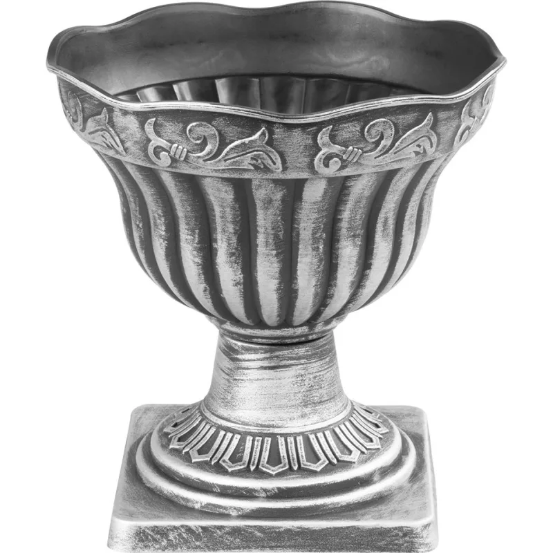 Strieborný kvetináč Strend Pro Antik, 30x30 cm, metalický efekt