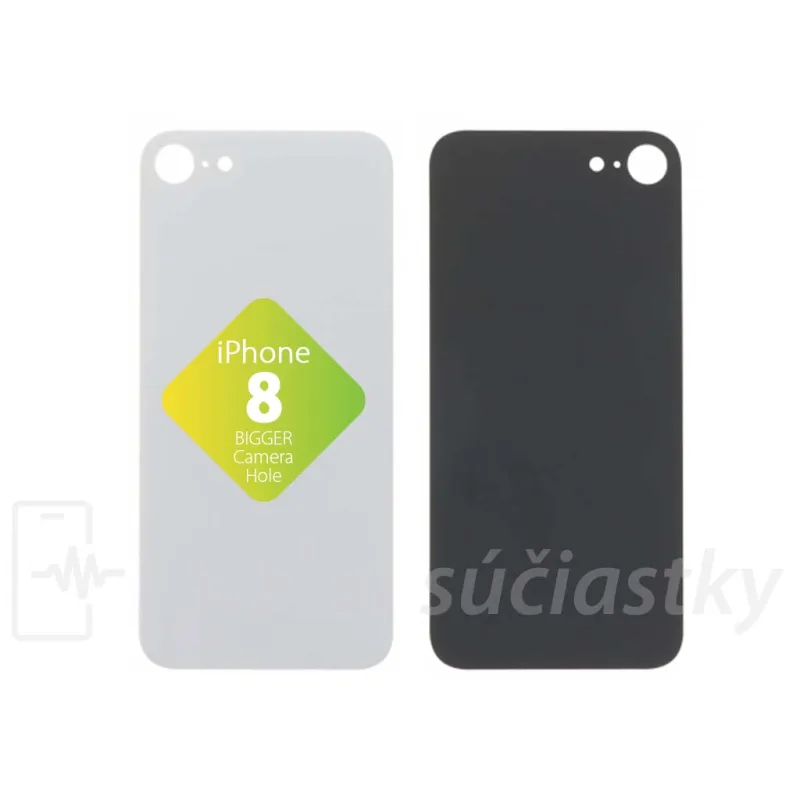 iPhone 8 - Zadné sklo housingu Biele