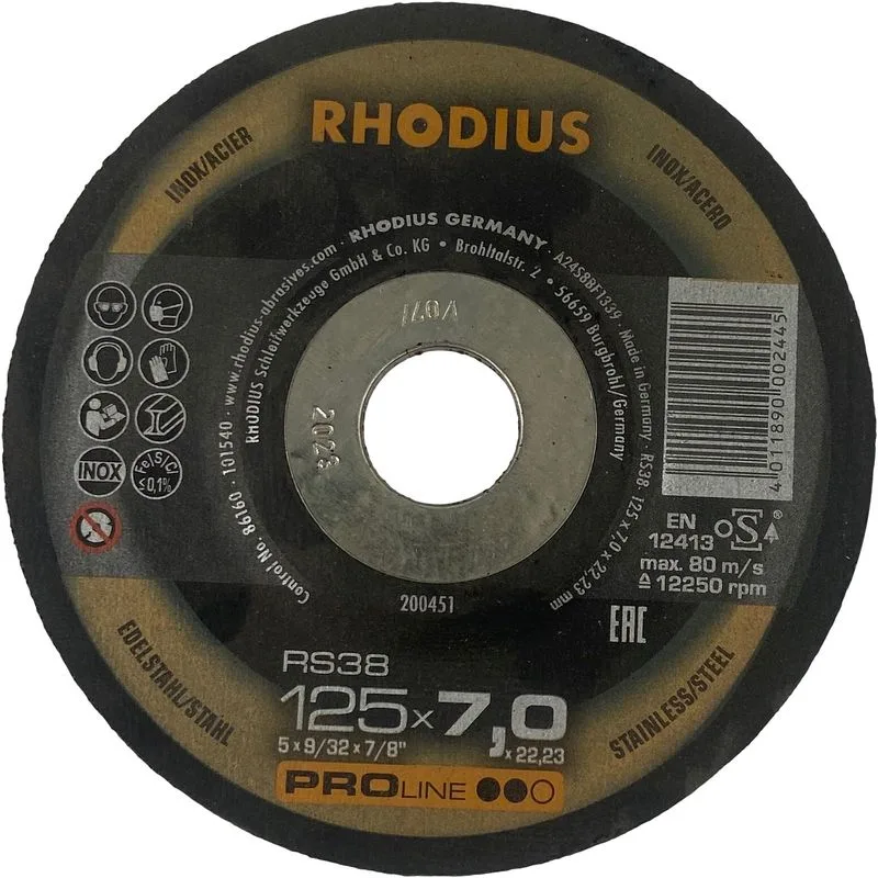 Kotúč Rhodius 200451, 125x7,0x22,2 mm, A24S8BF RS38