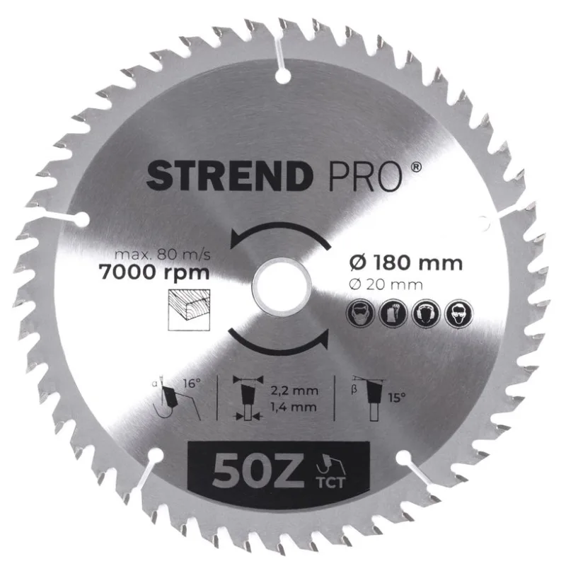 Pílový kotúč TCT 180x2.2x20/16 mm 50T, na drevo, SK plátkami