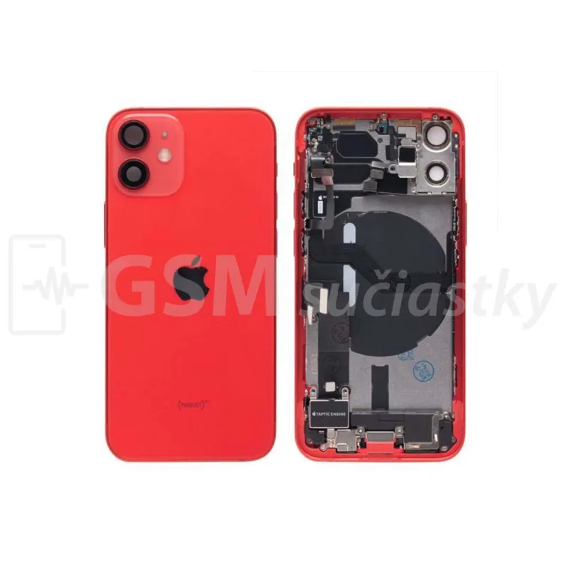 iPhone 12 mini - Zadný Housing s Malými Dielmi - Červený