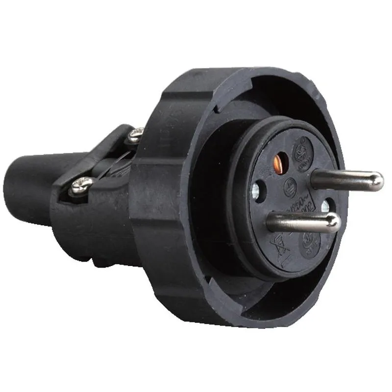 Vidlica do zásuvky Strend Pro, 230V, IP65, 16A, guma, čierna