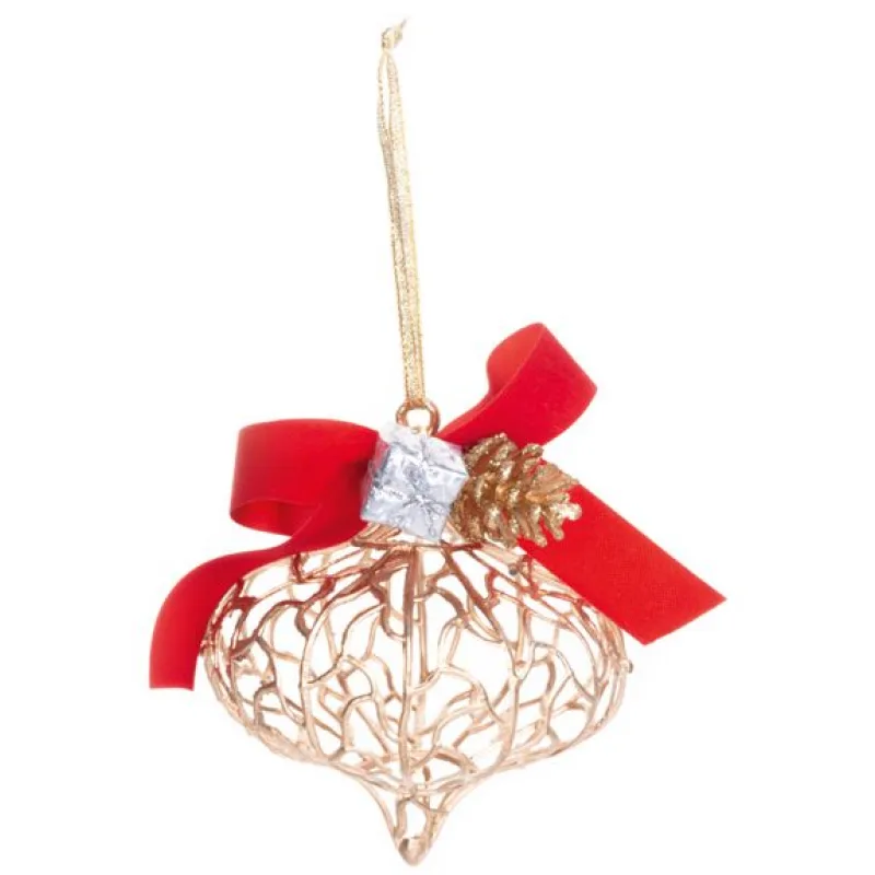 Vianočná ozdoba na stromček zlatá, 10x15 cm