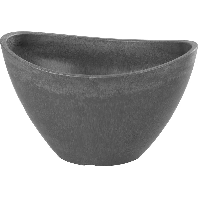 Šedý kvetináč Strend Pro Stone, 20,5x14,5 cm, efekt kameňa