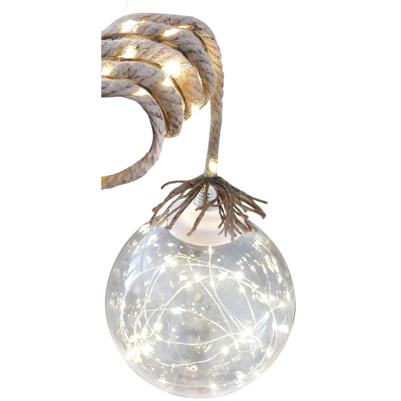 Vianočné osvetlenie reťaz Balldeco, guľa na lane, 50 LED, teplá biela, interiér