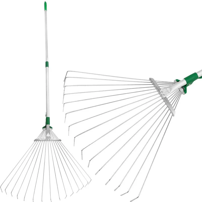 Hrable na lístie 15 lamelové, vejárové, teleskopické, kovová násada