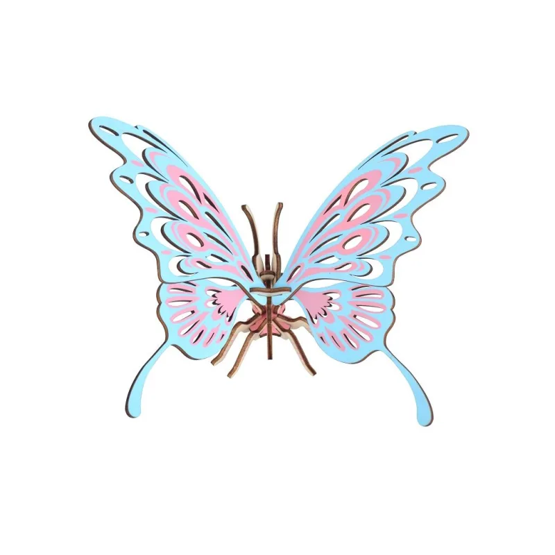 Woodcraft Drevené3D puzzle Motýľ farebný