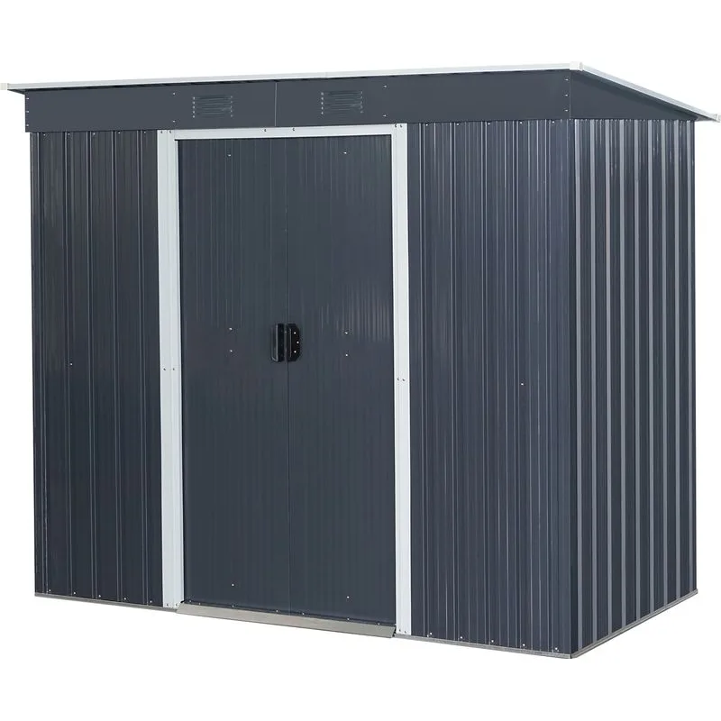 Domček Strend Pro, záhradný, plech, antracit, so základňou, 217x110x174 cm